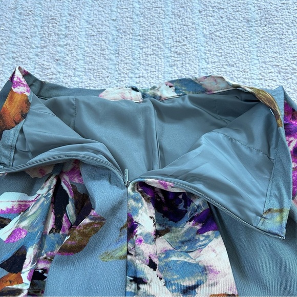 Trina Turk Full Midi Skirt Moody Floral Size 4 Fall Autumn Cocktail Party - Picture 7 of 14